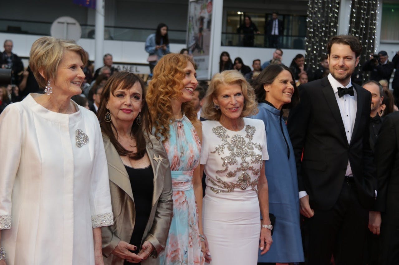 David Turner (right), with the group behind “Making Waves” at the Cannes Film Festival.