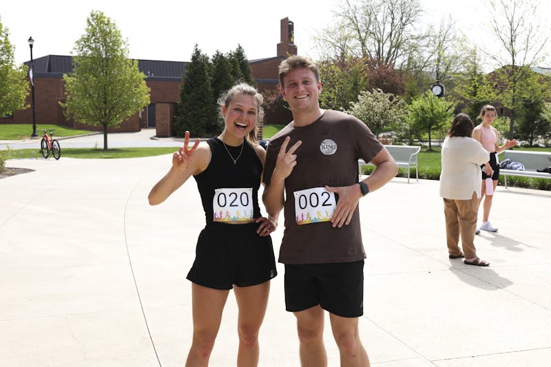 Elisabeth Nieshalla and Wade Frances ran in Dressember's 5k race against human trafficking April 29th. (Photo by Wade Frances)