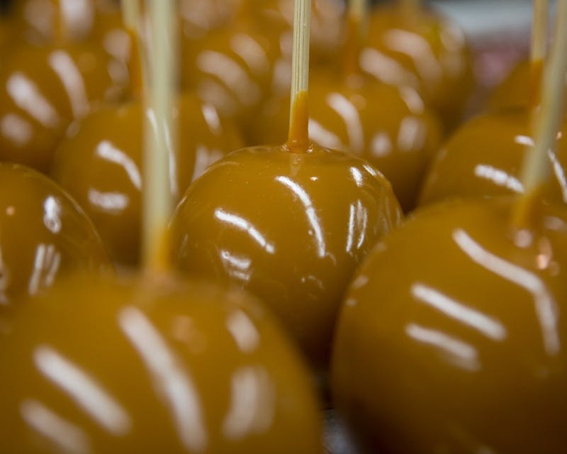 Caramel apples can be sticky and messy to eat.
