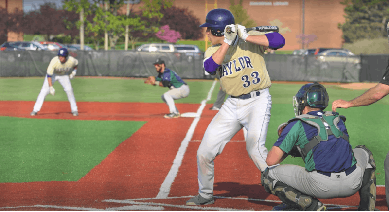 Reed achieved over 80 RBI and 110 hits in his two-year Taylor career. (Photo provided by Taylor Athletics)