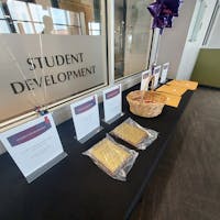 Awards for student leadership were distributed last week outside of Student Development. (Photo by Markus Miller)