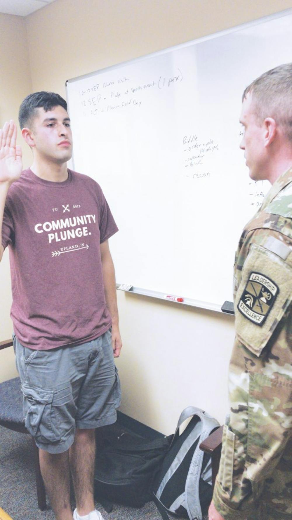 Taylor's first ROTC student signs military contract