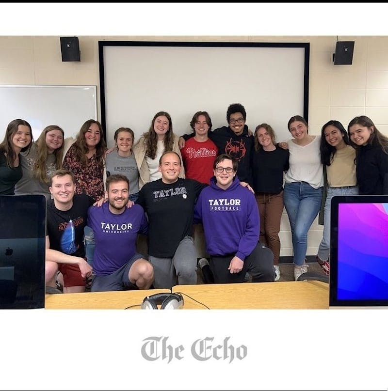 The Echo's production staff consists of designers and section editors. Over 30 students work for the paper.  (Photo by The Echo)