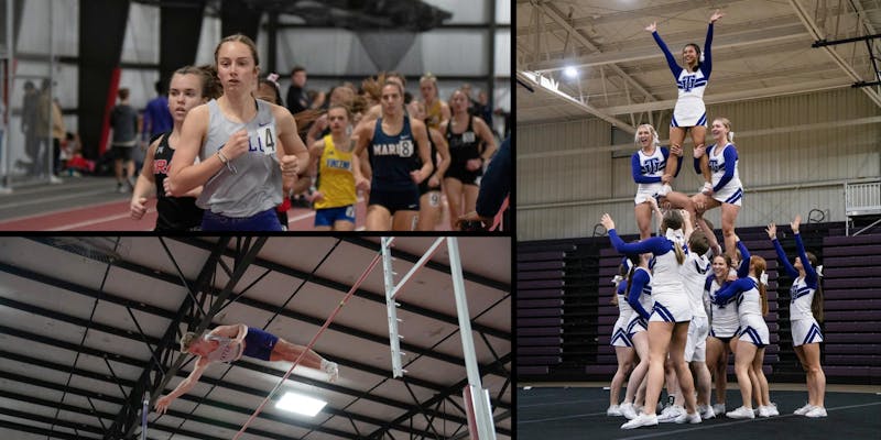 Indoor track and field and competitive cheer are just two of the sports set to take flight in January. (Photos provided by Taylor Athletics)