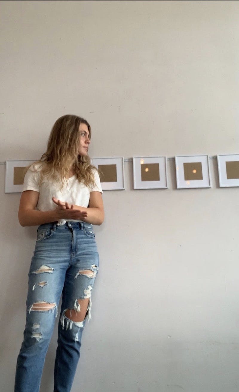Artist Clarissa Paschall prepares her exhibit for public eyes during early August. (Provided by Clarissa Paschall) 