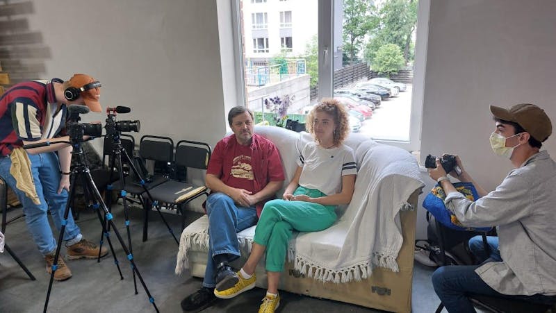 Ben Tiede and Patrick Marsh document interviews with Ukraine citizens.