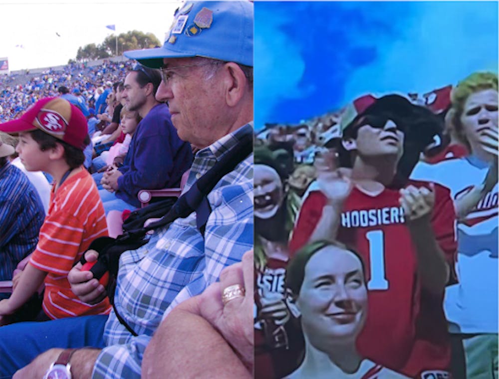 Me at my first UCLA game in 2009 and my first Indiana University game in 2023. (Photos courtesy of Ryan LaPedis)