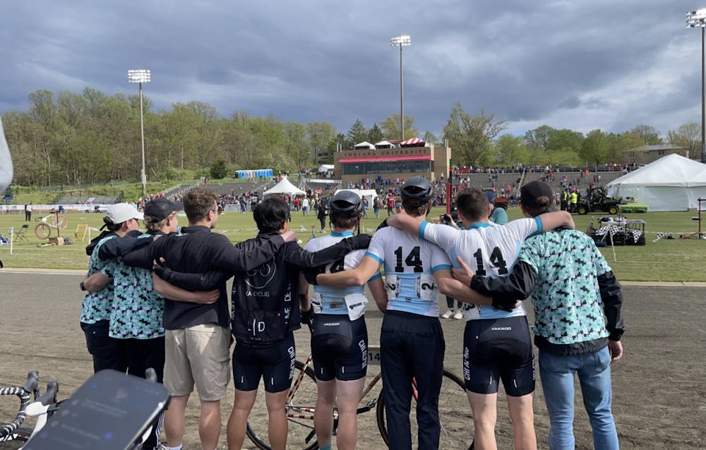<p>The Chi Alpha Ministry Little 500 team gathers after the 2023 race. (HN photo/Carlo Barone)</p>
