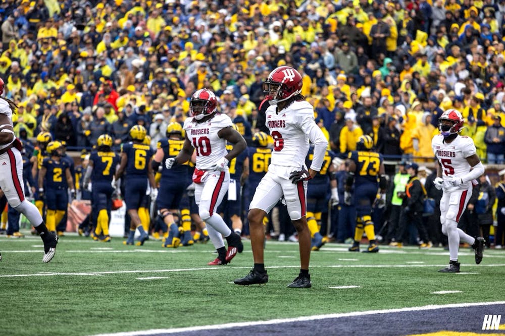 Indiana's defense struggles to keep Michigan out of the endzone. (HN Photo/Eden Snower)