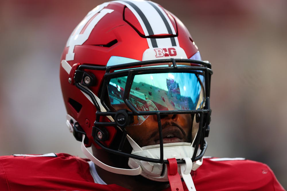 Indiana running back Ty Son Lawson looks out over Memorial Stadium during the spring game on April 18, 2024. (HN photo/Jaren Himelick)