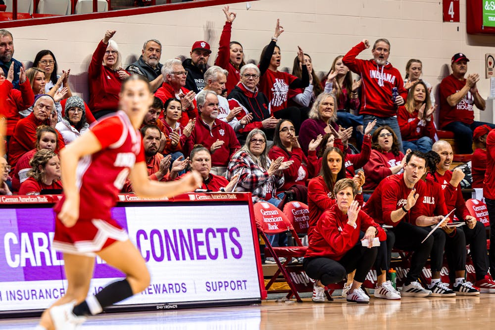 Hoosier fans cheer at Assembly Hall during Indiana's loss to Washington on Jan. 14, 2026. (HN photo/Brady Owen)