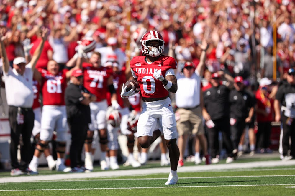 Jonathan Brady returns a punt 91 yards for a touchdown during Indiana's win over Old Dominion on Aug. 30, 2025. (HN photo/Sophie Doyne)