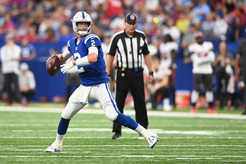 <p>Colts quarterback Matt Ryan winds up for a throw during a 2022 preseason game. (Photo courtesy of Indianapolis Colts)</p>