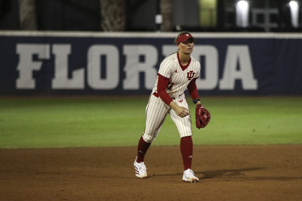 Alex Cooper gets ready before a pitch during an early season contest in 2026. (Photo courtesy of IU Athletics)