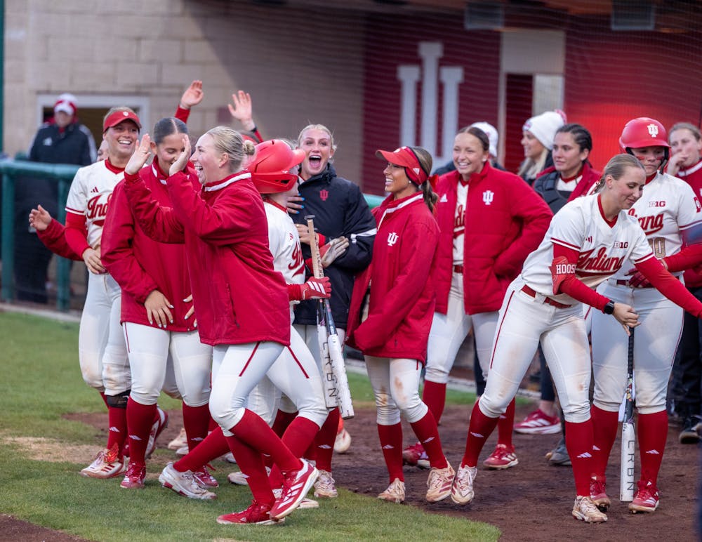 Indiana Softball celebrate