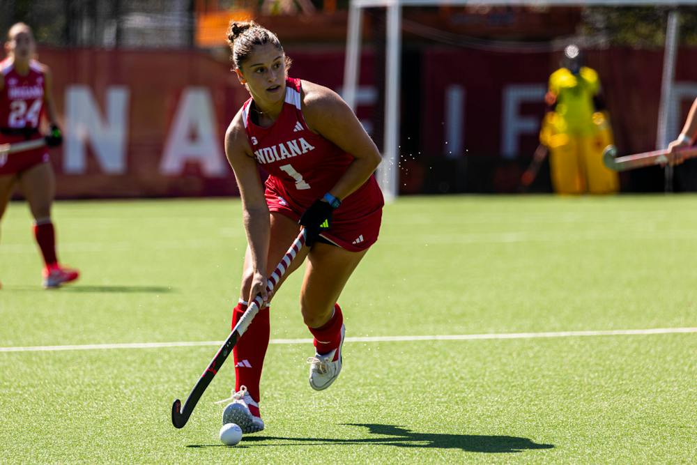 BLOOMINGTON, INDIANA — SEPTEMBER 26, 2026 — Karly Redman runs during a game against the Michigan Wolverines at Debroah Tobias Field in Bloomington, Indiana — (Photo by Brady Owen / The Hoosier Network)
