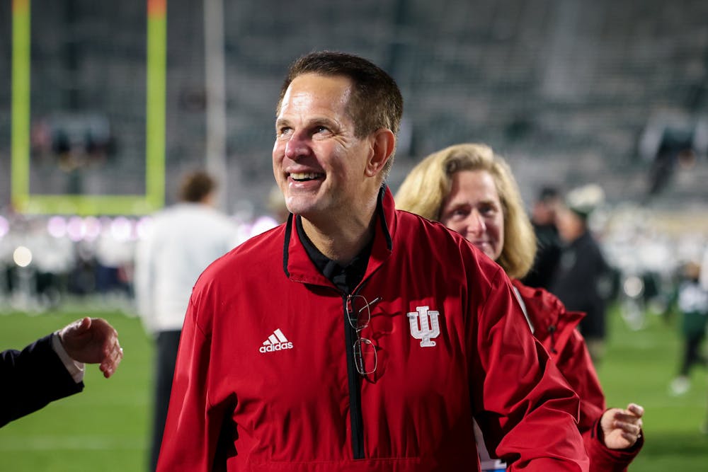 Curt Cignetti following Indiana's 47-10 win at Michigan State on Nov. 2, 2024. (HN photo/Jaren Himelick)