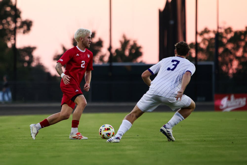 Quinton Elliot handles the ball during Indiana’s draw against Washington on Oct. 4, 2024. (HN photo/Jaren Himelick)