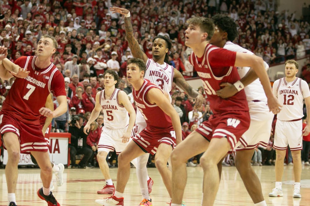 Lamar Wilkerson makes a clutch free throw during Indiana's win over Wisconsin on Feb. 7, 2026. (HN photo/Sophie Doyne)