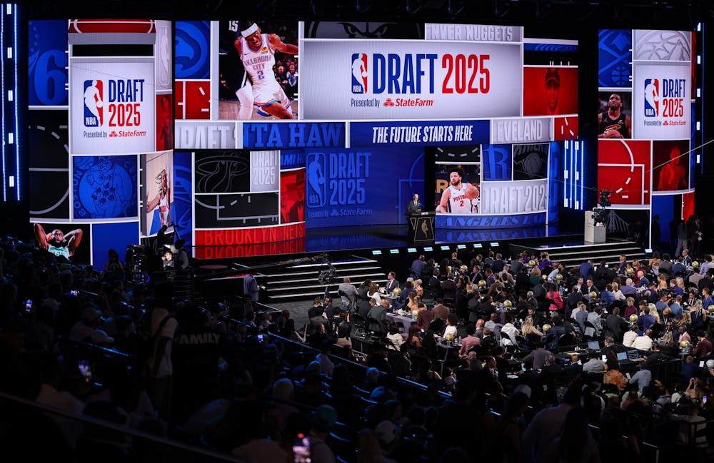 NBA Commissioner Adam Silver speaks during the 2025 NBA Draft at Barclays Center on June 25, 2025, in the Brooklyn borough of New York City. (Mike Lawrie/Getty Images/TNS)