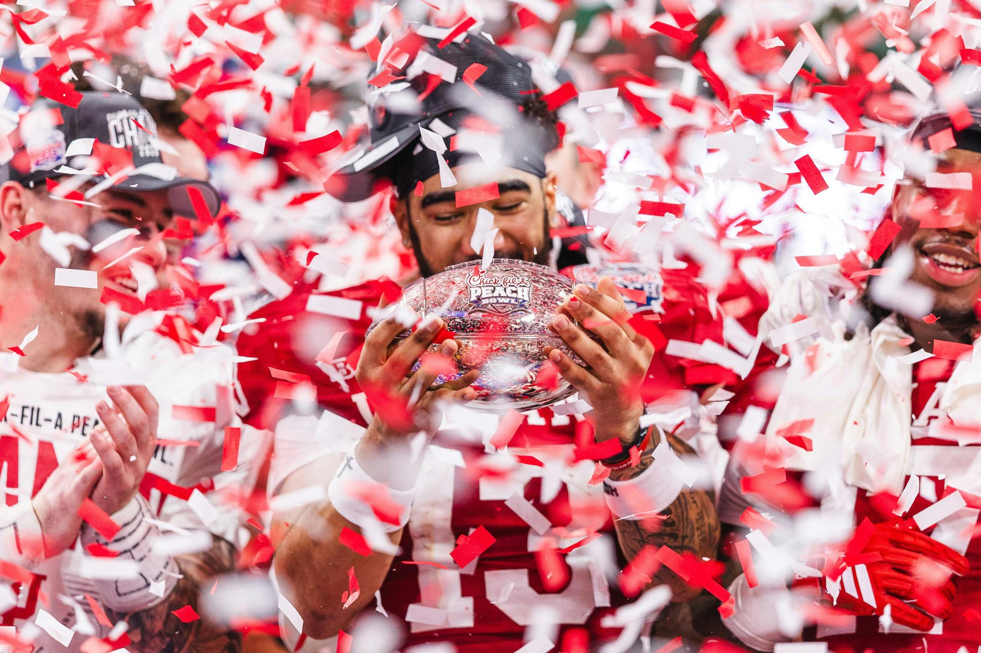 Indiana defeated Oregon 56-22 in the Peach Bowl