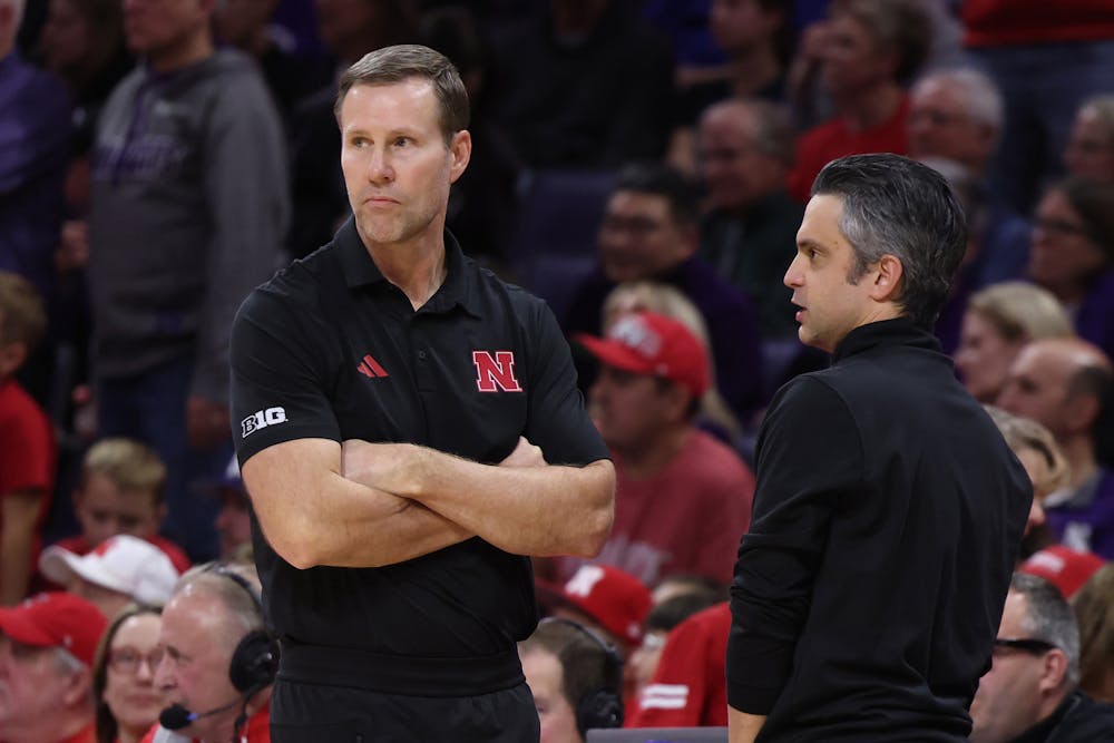 Head coach Fred Hoiberg of the Nebraska Cornhuskers looks on during the second half against the Northwestern Wildcats at Welsh-Ryan Arena on Jan. 17, 2026, in Evanston, Illinois. (Geoff Stellfox/Getty Images/TNS)