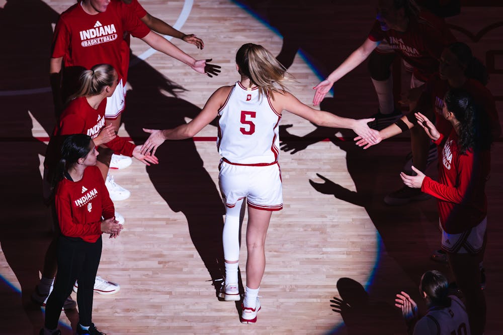 Lenée Beaumont is introduced before Indiana's win over Butler on Nov. 19, 2025. (HN photo/Kallan Graybill)