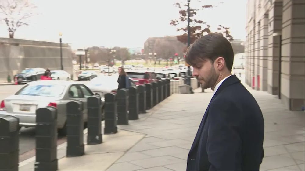 <p>Charles Littlejohn exiting United States District Court in Washington, DC (Photo courtesy of Fox News)</p>