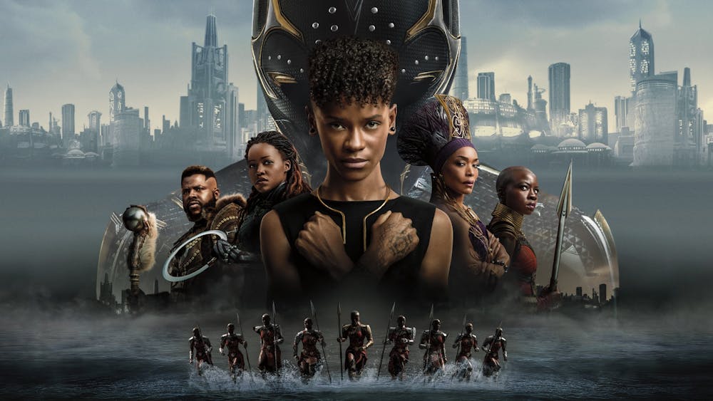 The cast of the 2022 film &quot;Black Panther: Wakanda Forever&quot; is seen in a promotional poster.