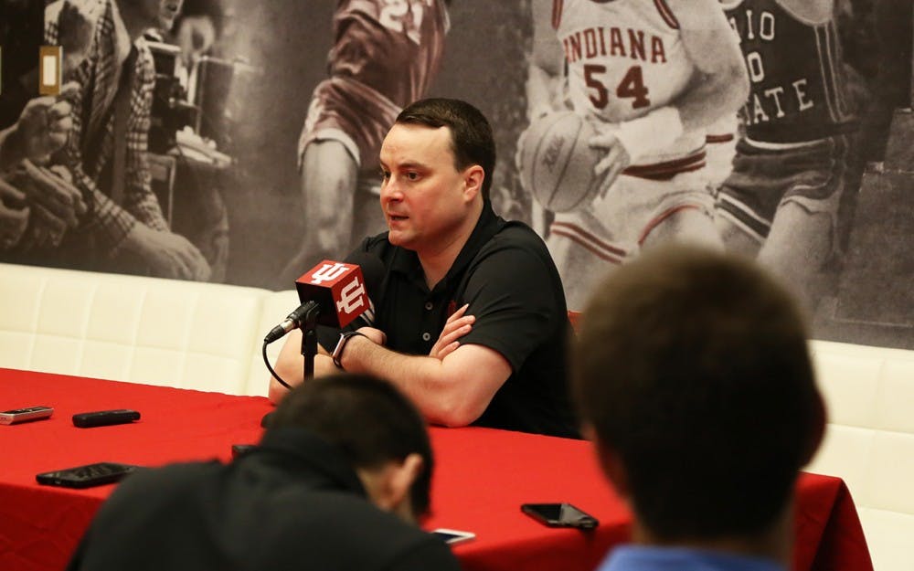 IU men's basketball coach Archie Miller spoke to IU basketball beat reporters Tuesday at the Spirit of '76 Club inside Simon Skjodt Assembly Hall. Miller and his new staff finished up a successful recruiting period April 19 and are looking forward to working an inside-out recruiting mentality focusing heavily on the state of Indiana.