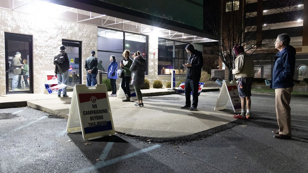 Monroe County residents wait outside to vote before the polls open at 6 a.m. Nov. 8, 2022, at Election Operations at 302 S. Walnut St. Election results will cause changes in the school district, government and other sectors.