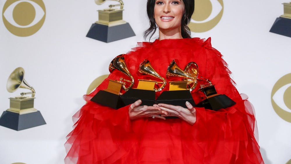 Kacey Musgraves stands backstage Feb. 10 during the 61st Grammy Awards at the Staples Center in Los Angeles.