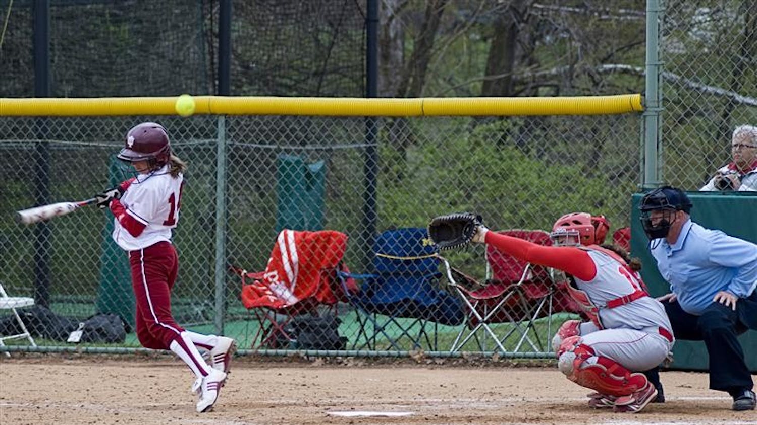 Junior Kelli Ritchison fouls off against Ohio State on Wednesday afternoon at the IU Softball Field. The Hoosiers have a doubleheader in Champaign, Ill. on Wednesday.