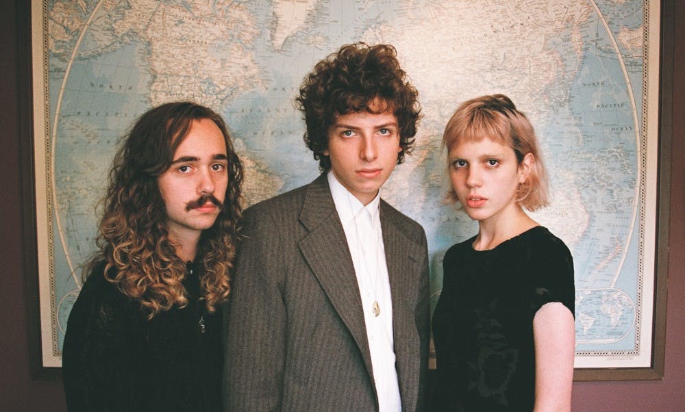 Jacob Faber. left, Nick Kivlen and Julia Cumming are members of Sunflower Bean, a neo-psych rock genre band. The band will perform Thursday at the Bishop. 