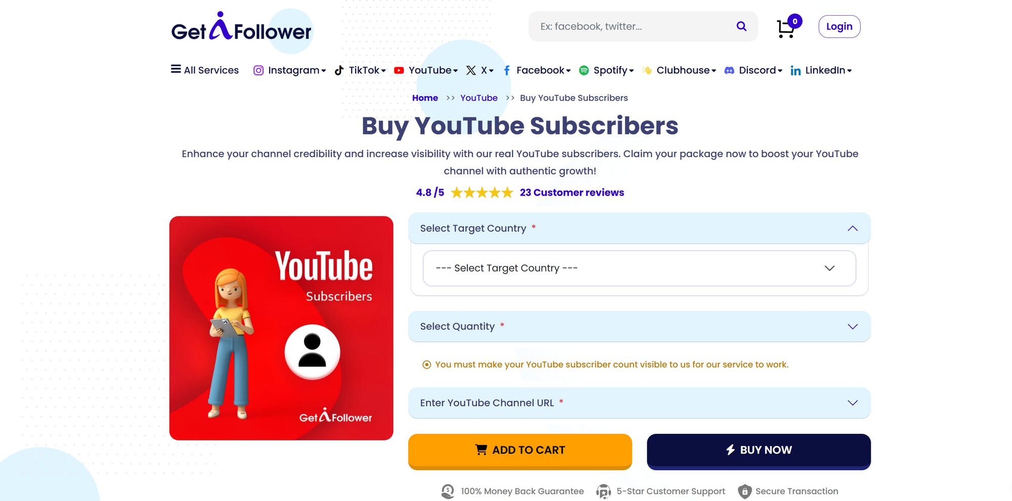 YouTube Subscribers GetAFollower.png