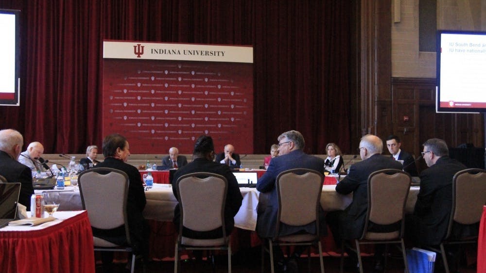 IU Board of Trustees meets April 5, 2018, in the Indiana Memorial Union. The board approved President Michael McRobbie&#x27;s recommendation to increase the IU&#x27;s minimum wage from $12.33 an hour to $13.66 an hour, and eventually up to $15.