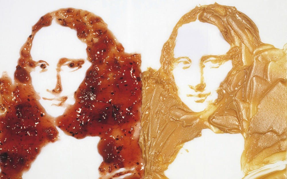 Double Mona Lisa (Peanut Butter and Jelly) from the After Warhol series, 1999. Cibachrome print. Art © Vik Muniz/Licensed by VAGA, New York, NY 