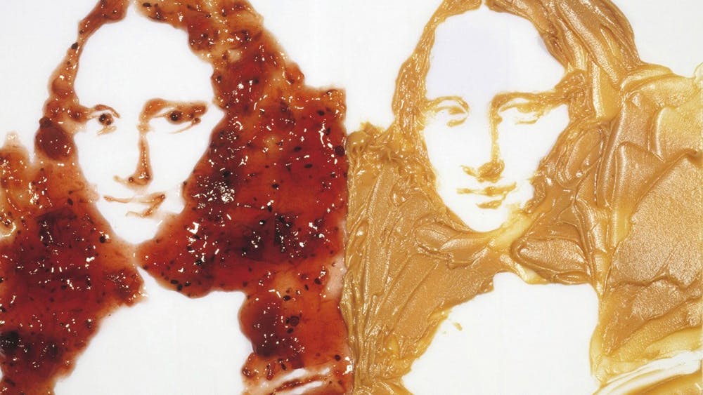 Double Mona Lisa (Peanut Butter and Jelly) from the After Warhol series, 1999. Cibachrome print. Art © Vik Muniz/Licensed by VAGA, New York, NY 