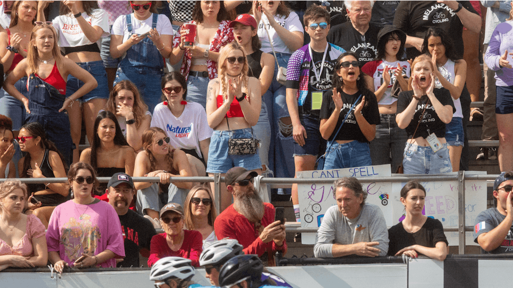 Fans support their teams at the Women&#x27;s Little 500 race at the Bill Armstrong Stadium on April 22, 2022, are pictured. The Little 500 has arrived, the IDS has compiled some tips to help readers stay safe while having fun.