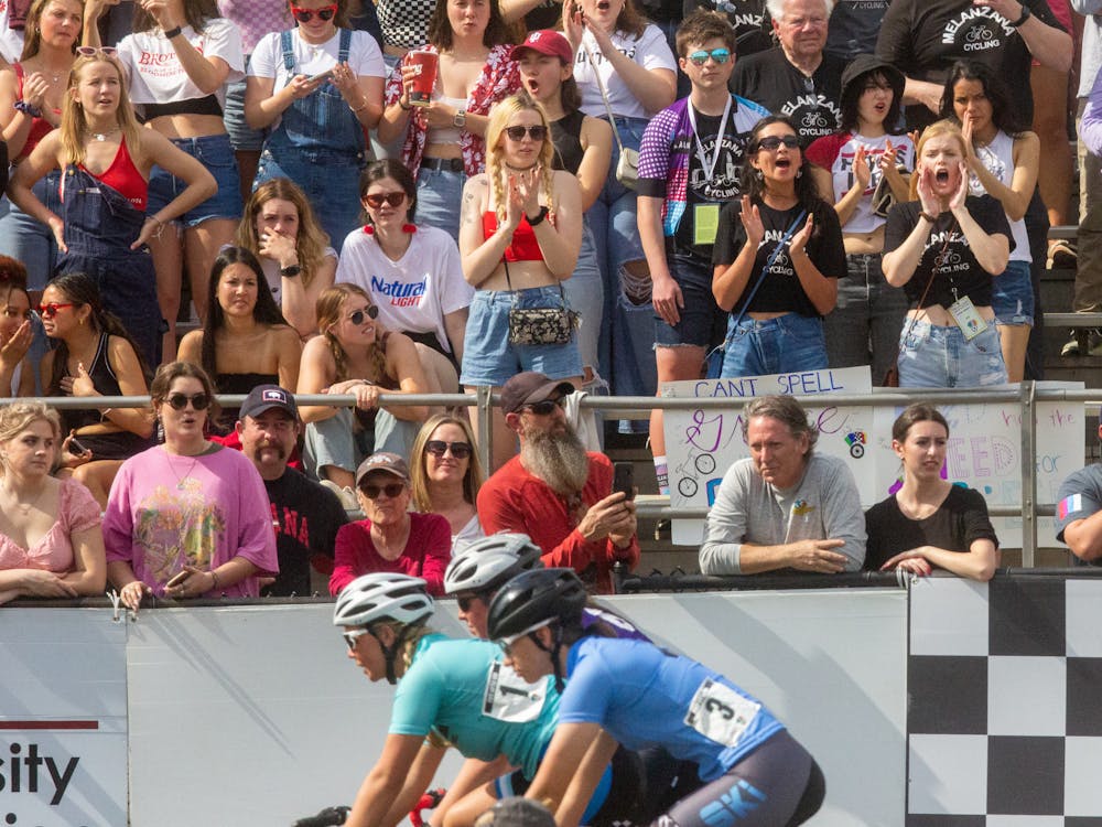 Fans support their teams at the Women&#x27;s Little 500 race at the Bill Armstrong Stadium on April 22, 2022, are pictured. The Little 500 has arrived, the IDS has compiled some tips to help readers stay safe while having fun.
