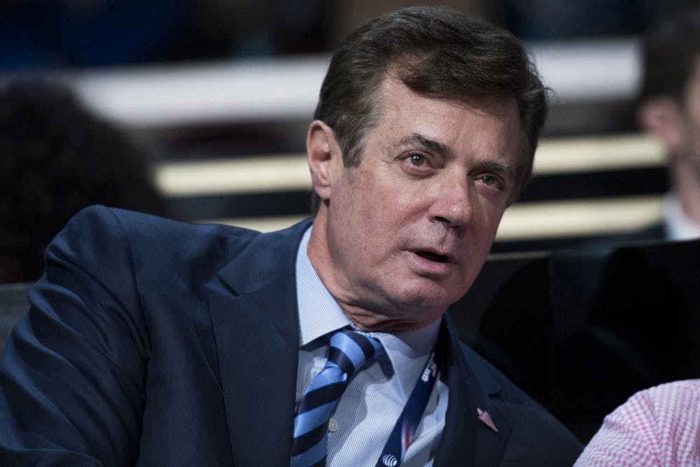 <p>Paul Manafort, on July 19, 2016, is at the Quicken Loans Arena for the Republican National Convention in Cleveland, Ohio.</p>