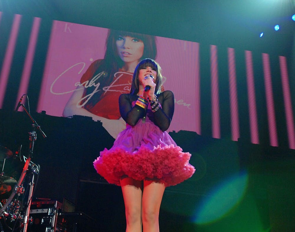 <p>Carly Rae Jepsen performs Sept. 30, 2012, as she opens for Justin Bieber at the MGM Grand Garden Arena in Las Vegas in support of her new album, &quot;Kiss.&quot;</p>