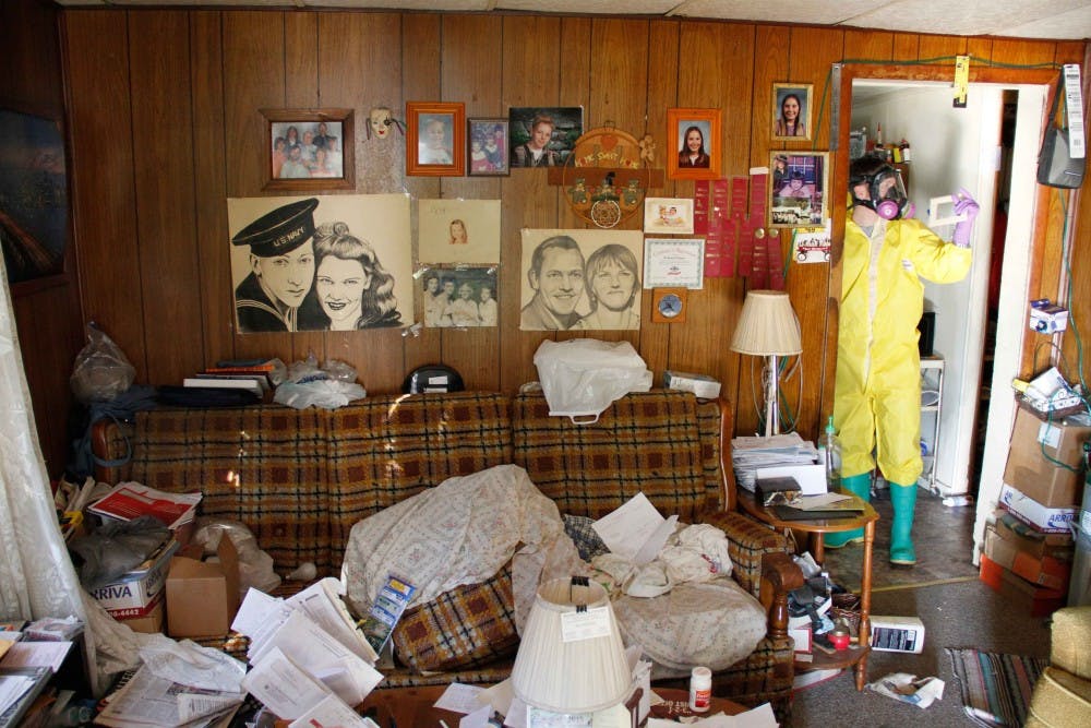 The homes Bio Recovery Specialists enters are often trashed with clutter scattered around the rooms.