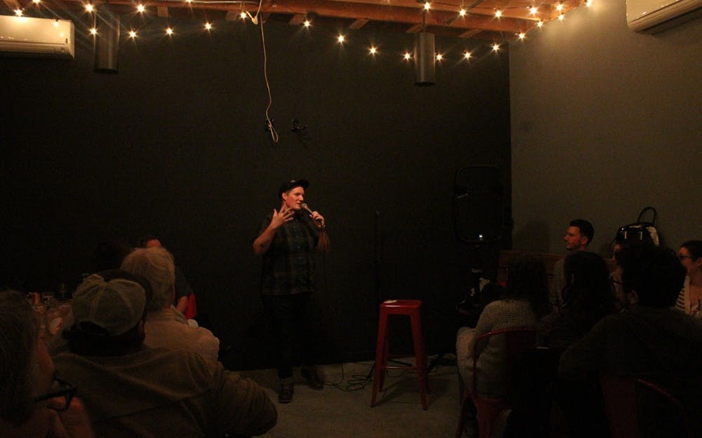  At Cardinal Spirits, Kristen Lucas performs some of her comedy pieces on politics, queer topics, along with personal experiences Monday. Living in Bloomington for 12 years, she talks about the city and personal community. 