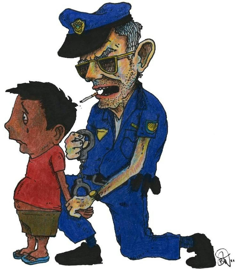 Cop arrests child