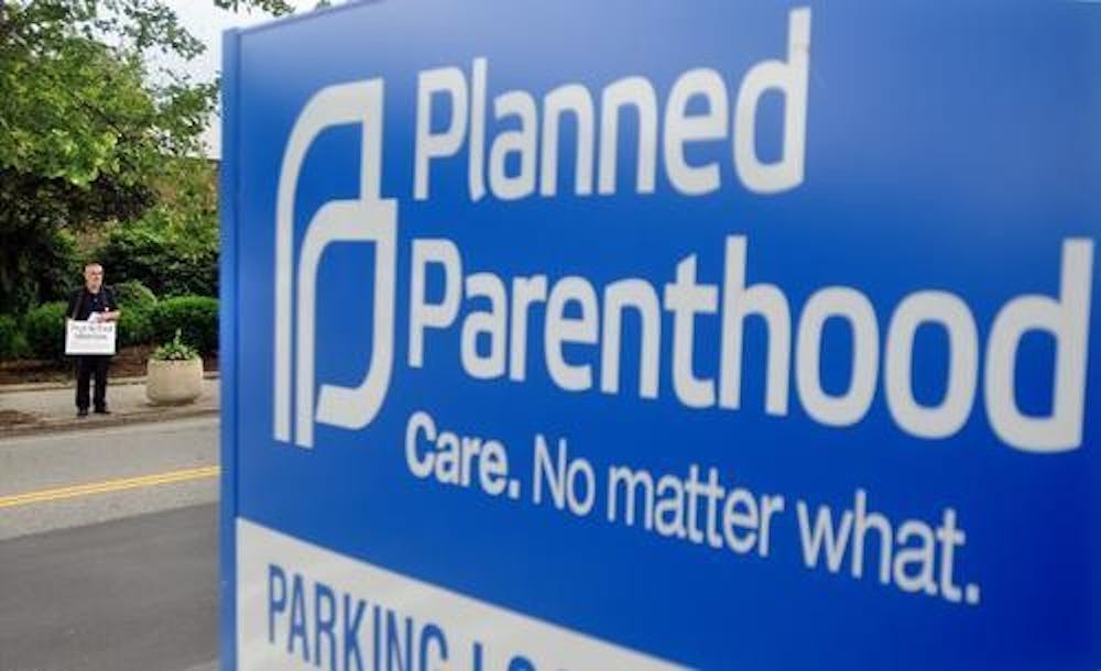 A Planned Parenthood clinic sign is pictured. 