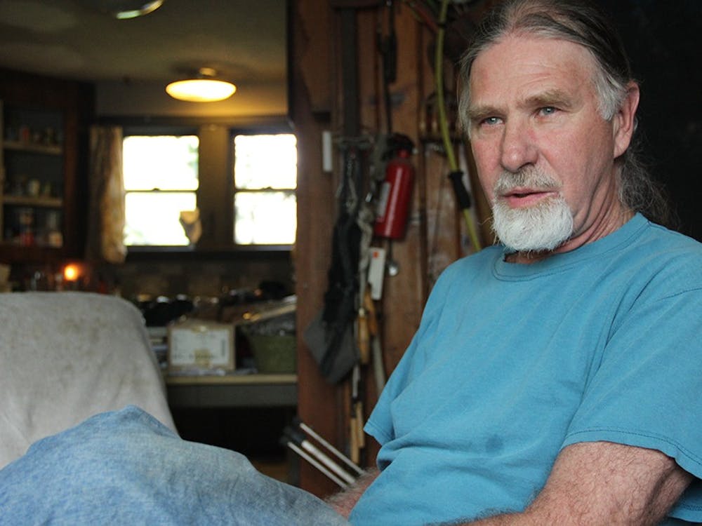 Vietnam War veteran Marc Haggerty sits in his home while reminiscing on his past life as a soldier, musician, trapeze artist and a member of the Bloomington counterculture. 