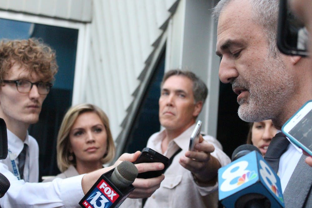 Gawker Media CEO and founder Nick Denton gives a statement after former professional wrestler&nbsp;Hulk Hogan was awarded $115 million Friday evening.&nbsp;Hogan, whose real name is Terry Bollea, sued Gawker Media for posting a sex tape with him in it on its gossip site.