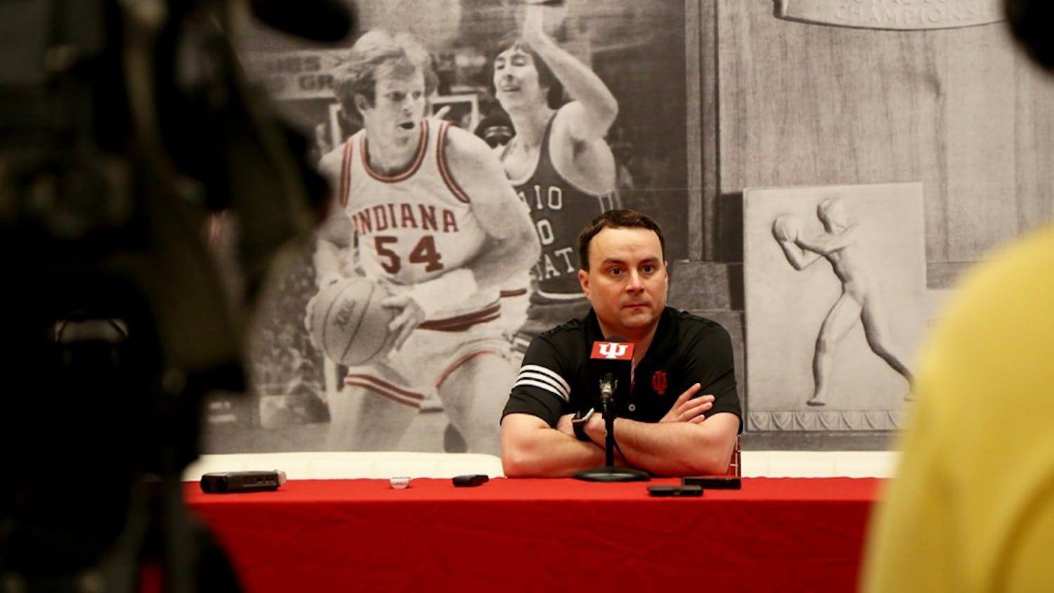 IU men's basketball coach Archie Miller met with IU basketball beat reporters Tuesday for the first time since his introductory press conference March 27. Miller's new assistant coaches also spoke to the media Tuesday morning for the first time.&nbsp;