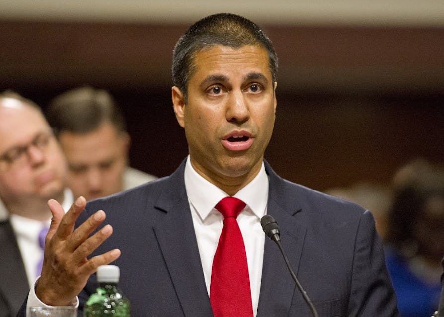 Federal Communications Commission Chairman Ajit Varadaraj Pai testifies on Wednesday, July 19, before the U.S. Senate Committee on Commerce, Science and Transportation on Capitol Hill in Washington, D.C.&nbsp;